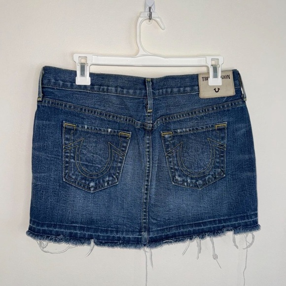 Vintage True Religion Denim Mini Skirt 28/6 - Picture 2 of 6